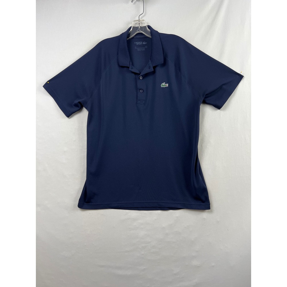Lacoste Sport Polo Shirt Mens XL Navy Blue Ultra Dry Performance Pique Logo